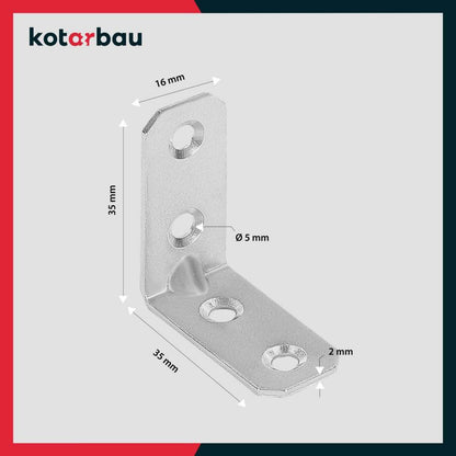 KOTARBAU tømrerbeslag vinkelbeslag 35x35x16 mm, 50 stk.