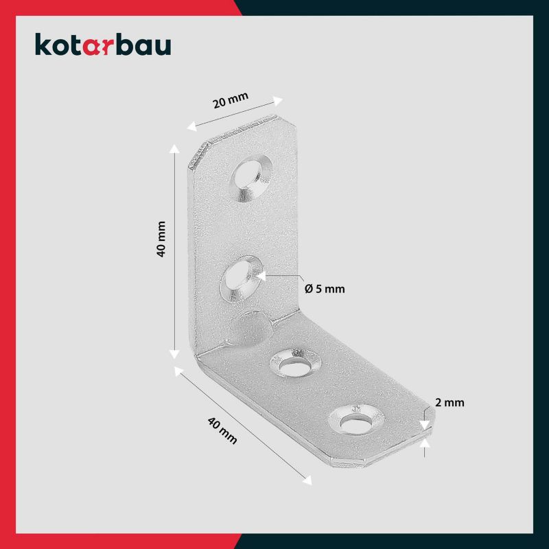 KOTARBAU tømrer-vinkelbeslag 40x40x20 mm, 25 stk.