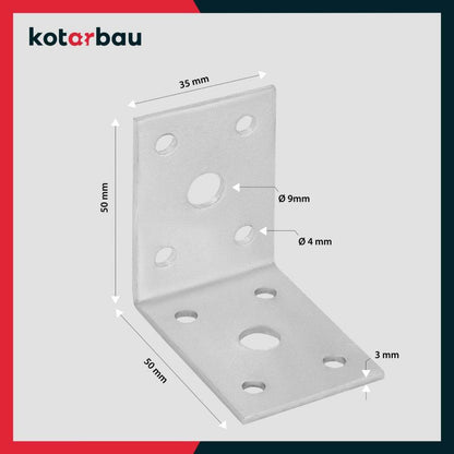 KOTARBAU tømrerbeslag vinkelbeslag 50x50x35 mm, 100 stk.