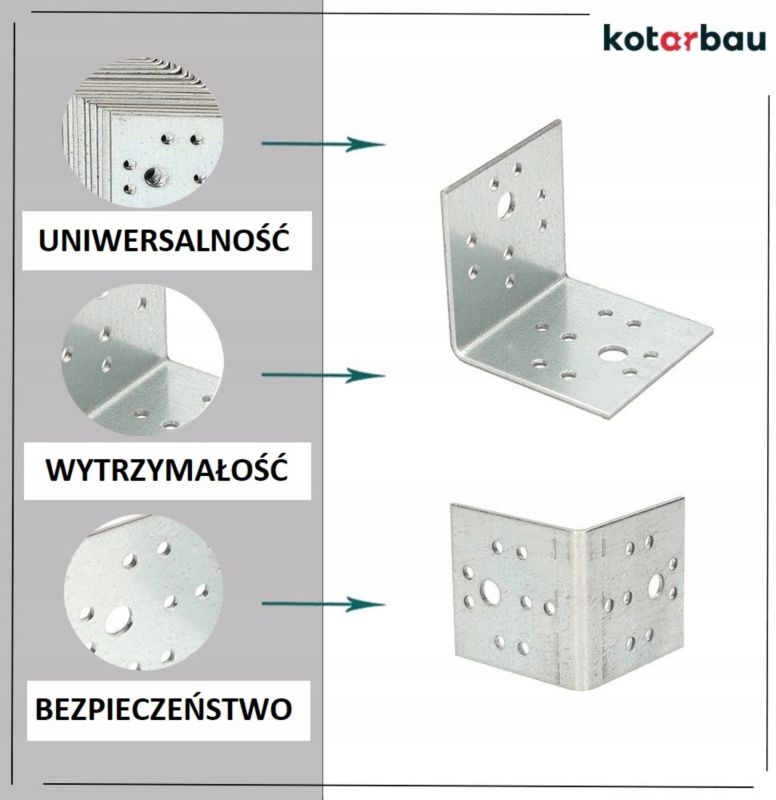 KOTARBAU tømrerbeslag vinkelbeslag 50x50x50 mm, 25 stk.