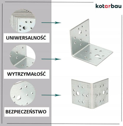 KOTARBAU tømrerbeslag vinkelbeslag 50x50x50 mm, 25 stk.