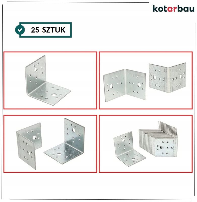 KOTARBAU tømrerbeslag vinkelbeslag 50x50x50 mm, 25 stk.