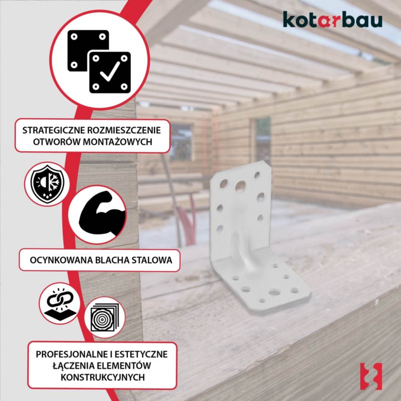 KOTARBAU tømrerbeslag vinkelbeslag 60x60x45 mm, 50 stk.