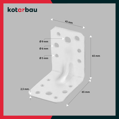 KOTARBAU tømrerbeslag vinkelbeslag 60x60x45 mm, 50 stk.