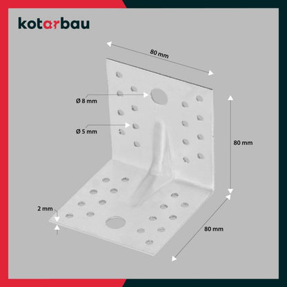 KOTARBAU tømrer-vinkelbeslag 80x80x80 mm, 50 stk.
