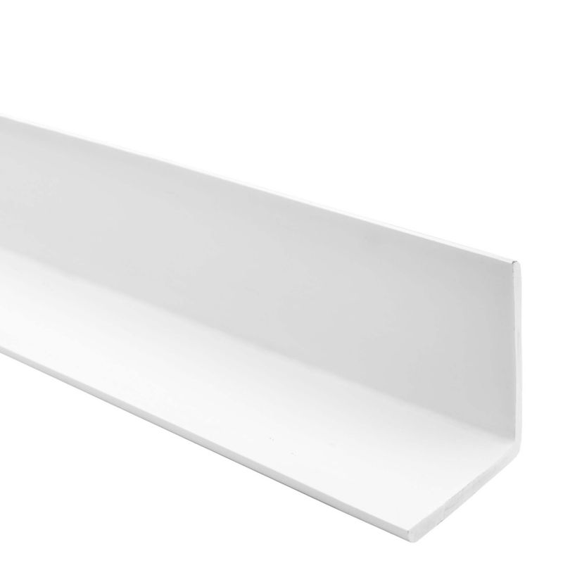 Blødt PVC-vinkelprofil 40x40 mm, QUEST beskyttende L-profil, hjørnebeskytter, KM, hvid, 1,5 m