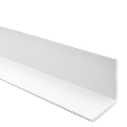 Blødt PVC-vinkelprofil 40x40 mm, QUEST beskyttende L-profil, hjørnebeskytter, KM, hvid, 1,5 m