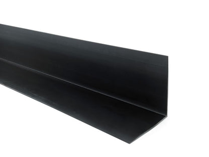 Hård PVC-vinkel 50x20 mm, QUEST, dekorativ, L-profil, hjørnebeskytter, KT, sort, 1 m
