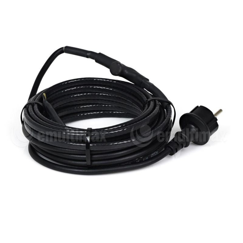 Varmekabel TS 12 m 120W med Termostat Sort