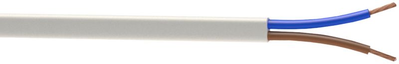 Strømkabel H03VVH2F 2 x 0,5 mm² i hvid