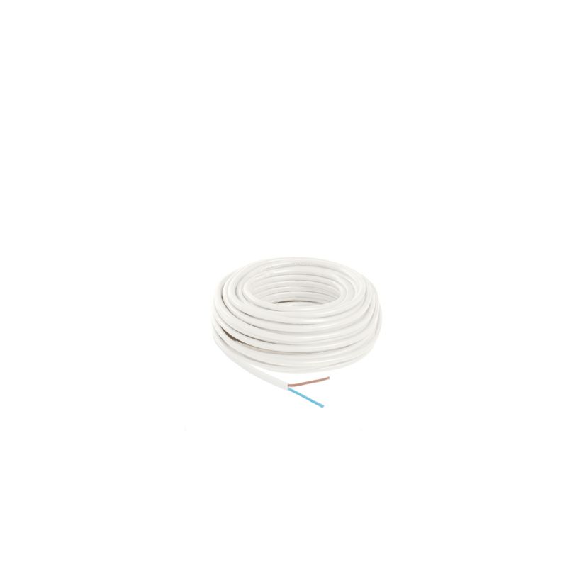 Strømkabel H03VVH2F 2 x 0,75 mm² 10 m hvid