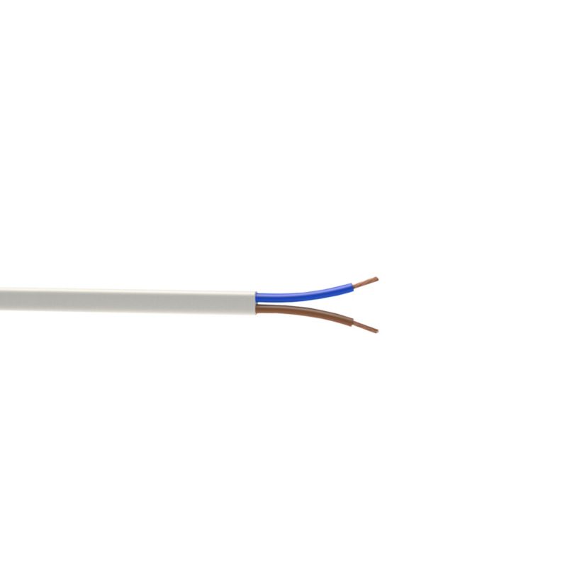 Strømkabel H03VVH2F 2 x 0,75 mm² 10 m hvid