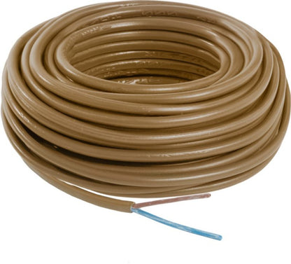 Strømkabel H03VVH2F 2 x 0,75 mm² 10 m i guldfarve