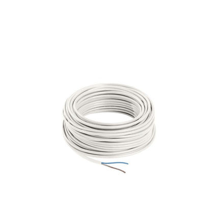 Strømkabel H03VVH2F 2 x 0,75 mm² 25 m hvid