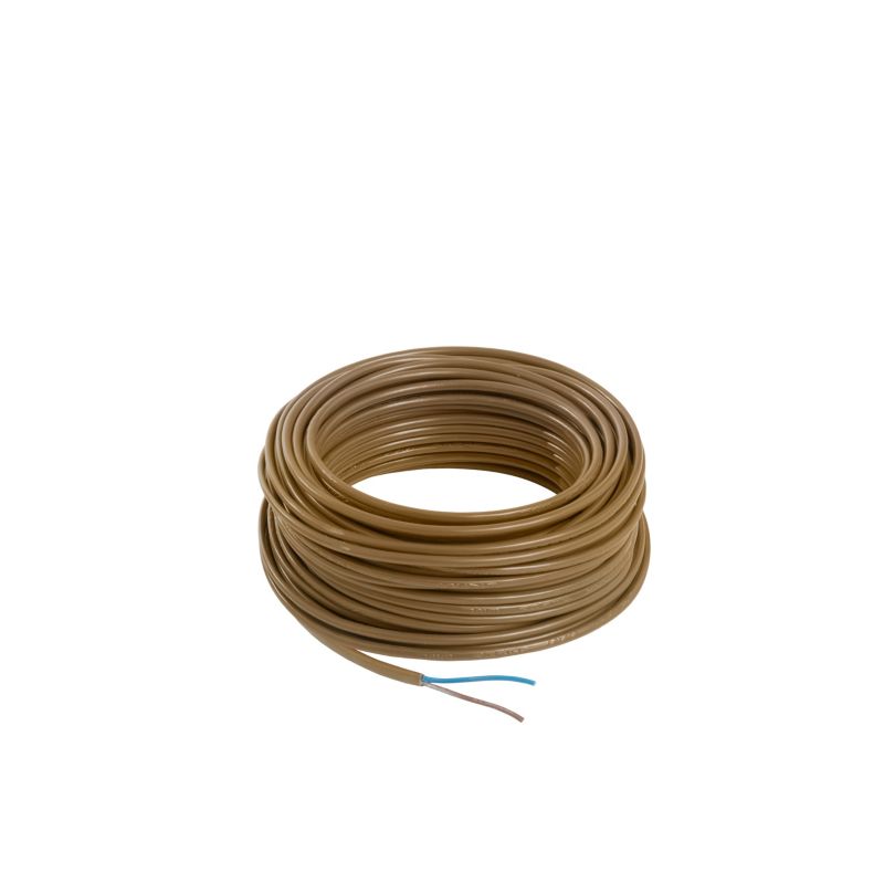 Strømkabel H03VVH2F 2 x 0,75 mm² 25 m i guld