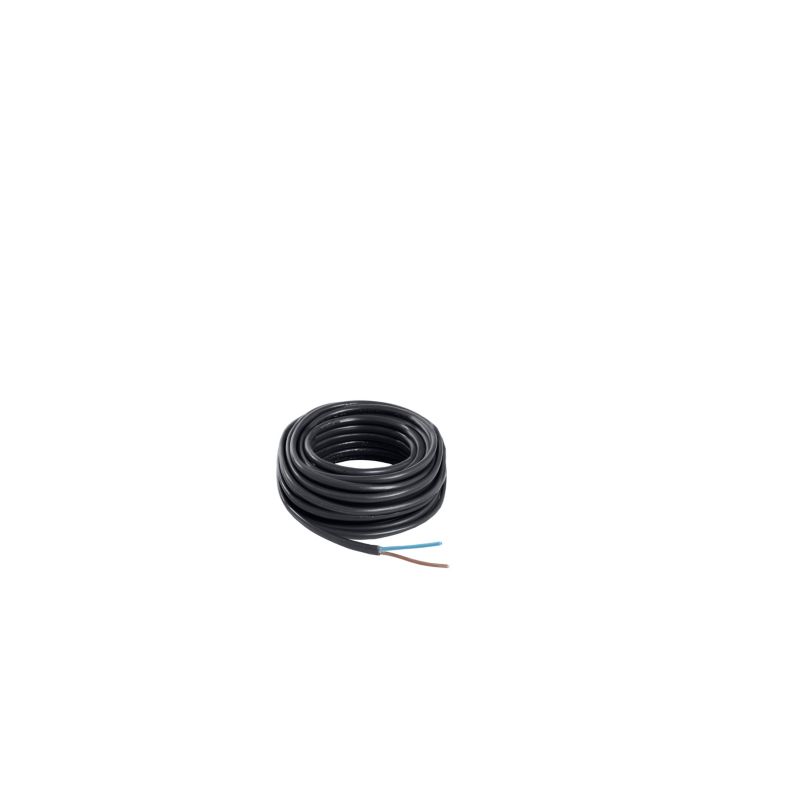 Strømkabel H03VVH2F 2 x 0,75 mm² 5 m sort