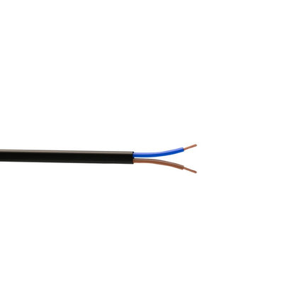 Strømkabel H03VVH2F 2 x 0,75 mm² 5 m sort