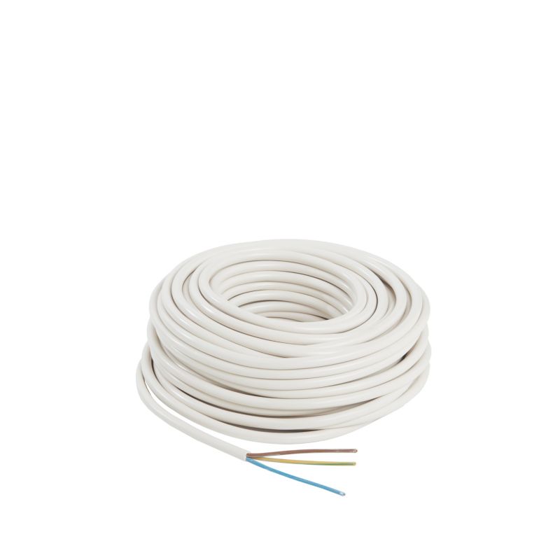 Strømkabel H05VVF 3 x 1,5 mm² 25 m hvid