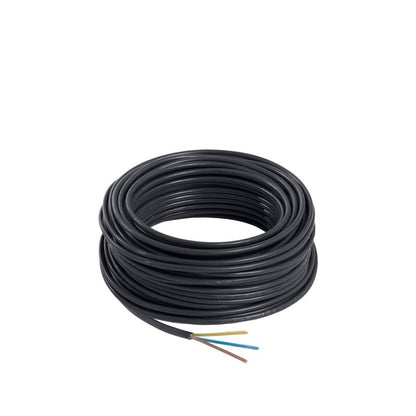 Strømkabel H05VVF 3 x 1,5 mm² 25 m sort