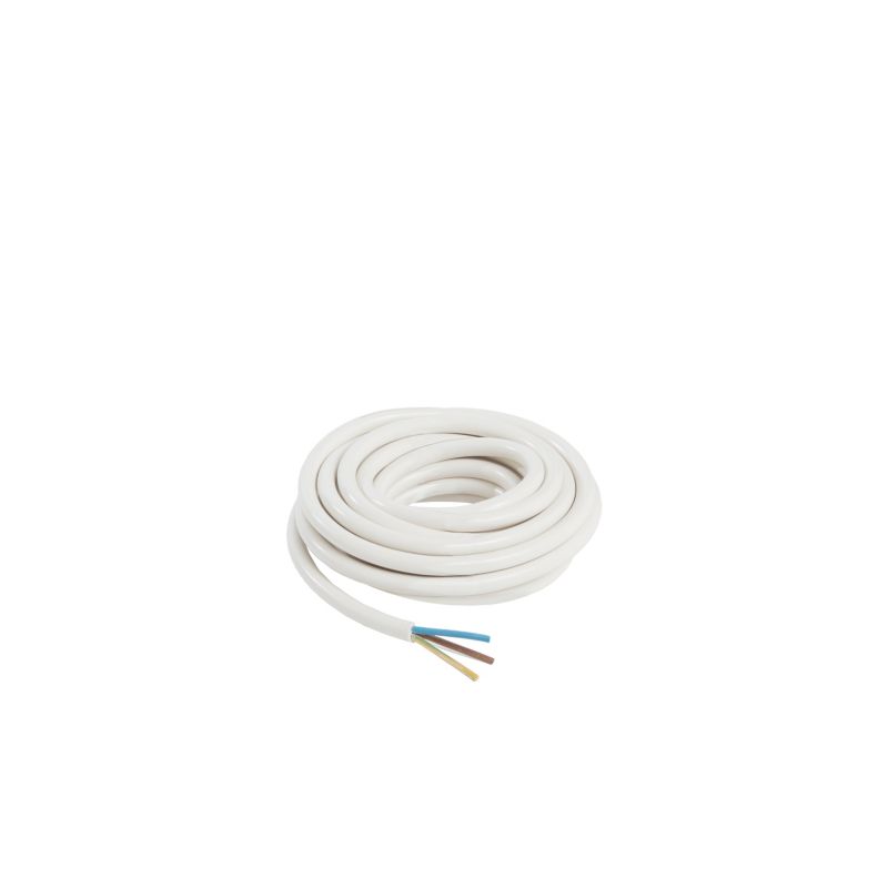 Strømkabel H05VVF 3 x 1,5 mm² 5 m hvid