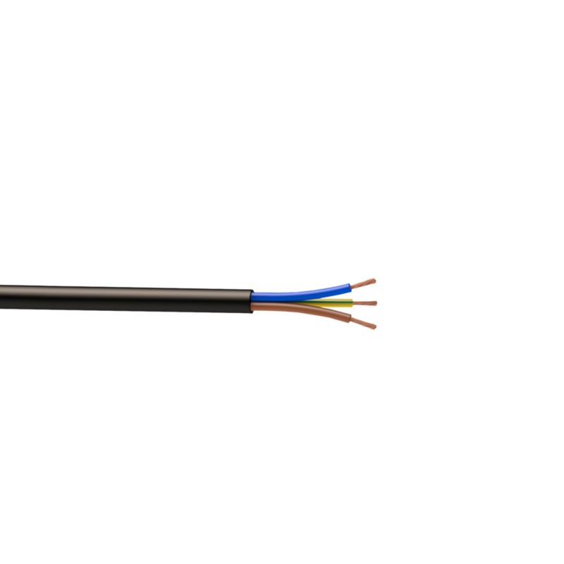 Strømkabel H05VVF 3 x 1,5 mm² 5 m sort