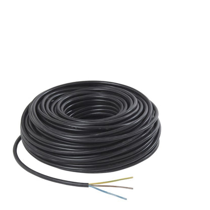 Strømkabel H05VVF 3 x 1,5 mm² 50 m sort