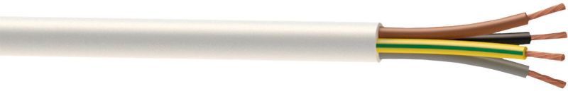 Strømkabel H05VVF 4 x 1 mm² i hvid