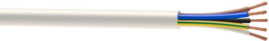 Strømforsyningskabel H05VVF 5 x 2,5 mm² i hvid
