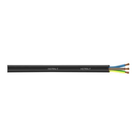 Strømforsyningskabel H07RNF 3 x 2,5 mm² sort