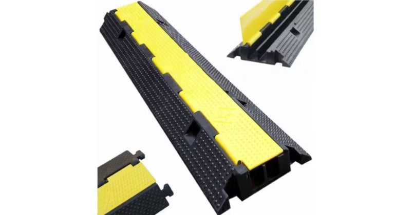 Kabelbakke 100x20 cm 2-Kammer Sort Gul