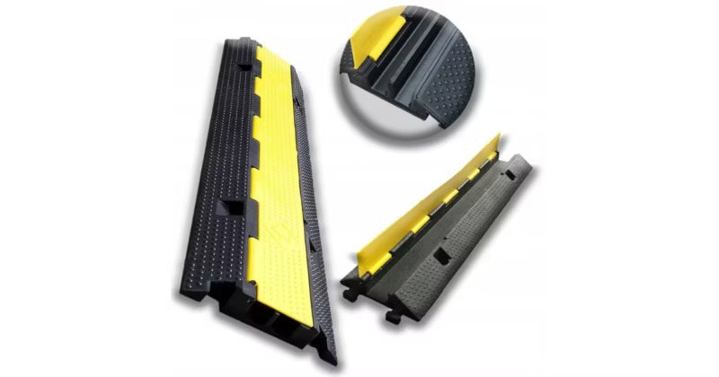 Kabelbakke 100x20 cm 2-Kammer Sort Gul