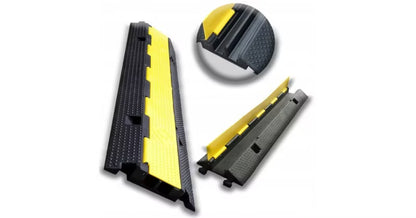Kabelbakke 100x20 cm 2-Kammer Sort Gul