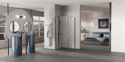 Firkantet Brusekabine 90x90 cm Sort Transparent Glas