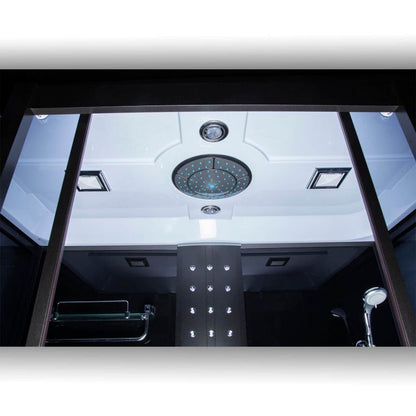 Hydromassagekabine XL 150x86 cm med dybt brusekar