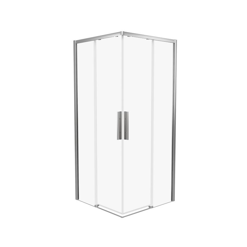 Kvadratisk Brusekabine 90x90 cm Skydedøre Transparent Glas Krom
