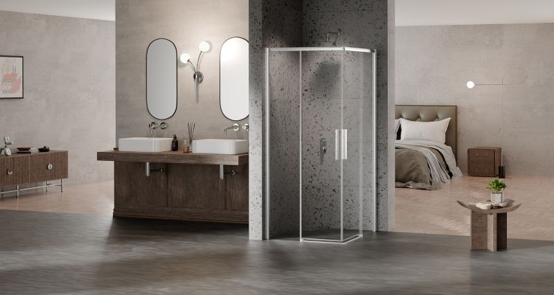 Kvadratisk Brusekabine 90x90 cm Skydedøre Transparent Glas Krom