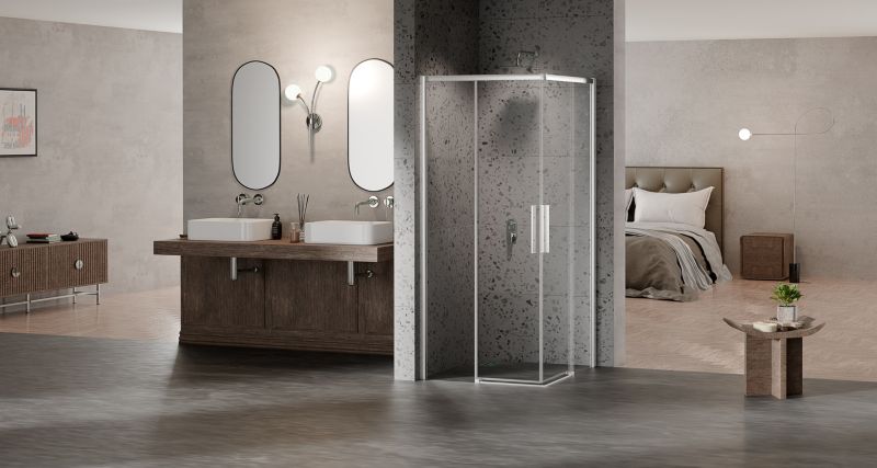 Kvadratisk Brusekabine 90x90 cm Skydedøre Transparent Glas Krom
