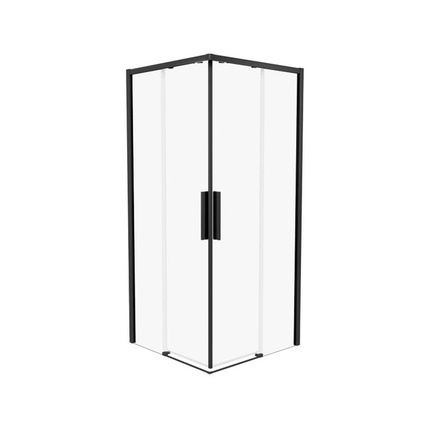 Kvadratisk Brusekabine 90x90 cm Sort med Transparent Glas