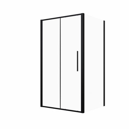Rektangulært Brusekabine 100x70 cm Sort Aluminium Hærdet Glas