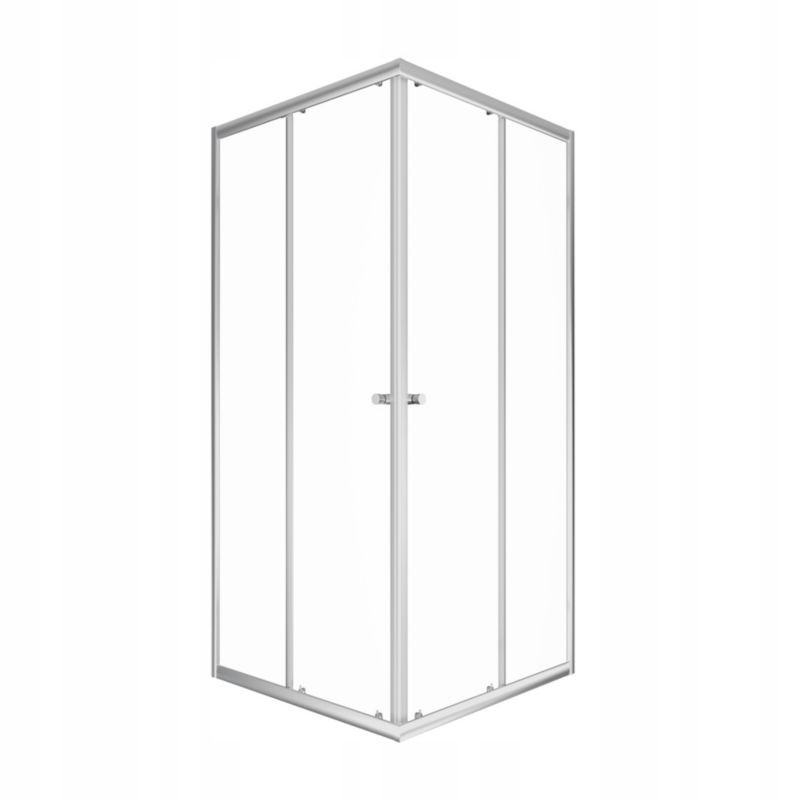 Hjørnebrusekabine 80x80 cm Krom Skydedøre