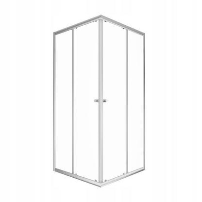Hjørnebrusekabine 80x80 cm Krom Skydedøre