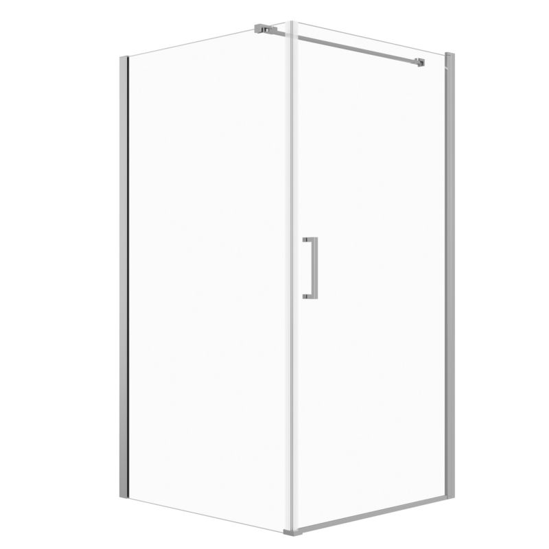 Firkantet Brusekabine 90x90 cm Hængslet Dør Gennemsigtigt Glas Krom