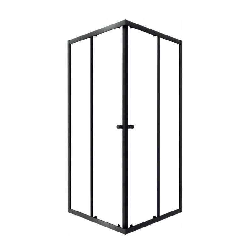 Hjørnebrusekabine 90x90 cm Sort Mat Hærdet Glas 6 mm