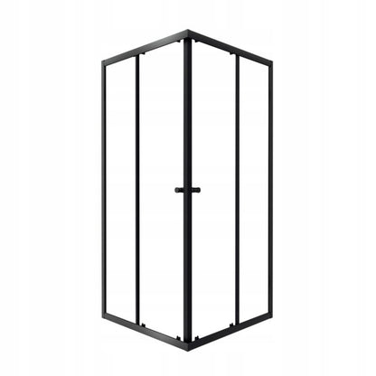 Hjørnebrusekabine 90x90 cm Sort Mat Hærdet Glas 6 mm