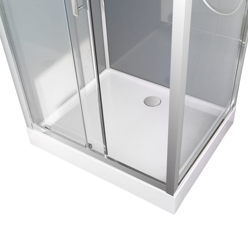 Asymmetrisk brusekabine GoodHome Beloya 80 x 120 cm krom med hydromassage