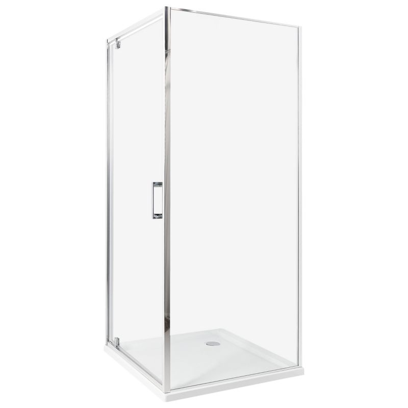 Kvadratisk brusekabine 80 x 80 x 185 cm Sølvfarvet Aluminium
