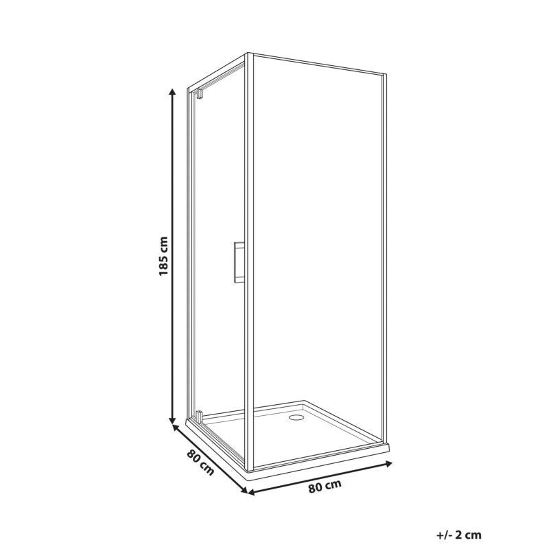 Kvadratisk brusekabine 80 x 80 x 185 cm Sølvfarvet Aluminium