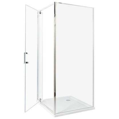 Kvadratisk brusekabine 80 x 80 x 185 cm Sølvfarvet Aluminium
