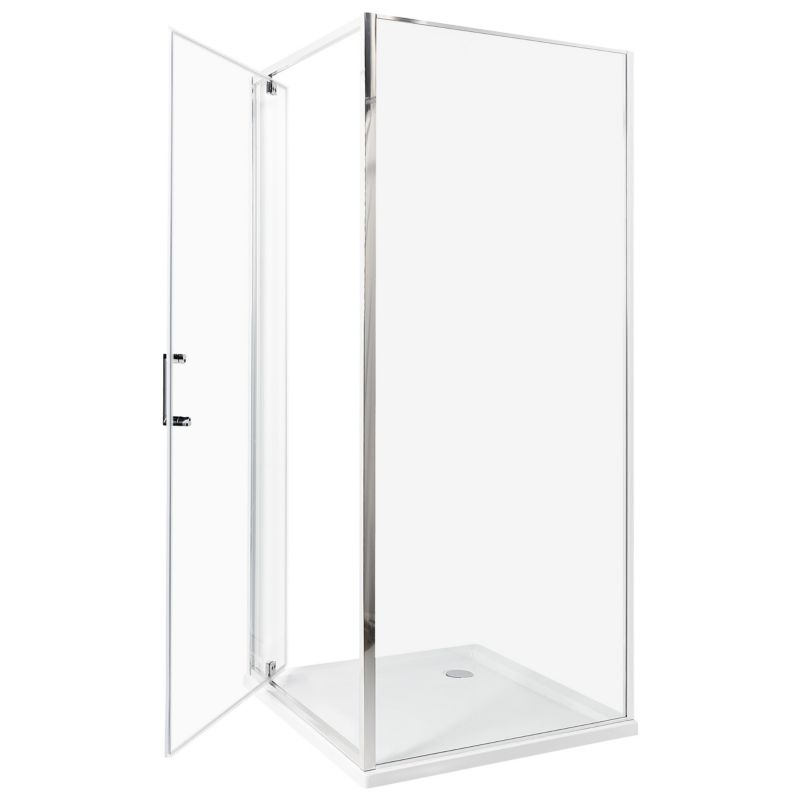 Kvadratisk brusekabine 80 x 80 x 185 cm Sølvfarvet Aluminium