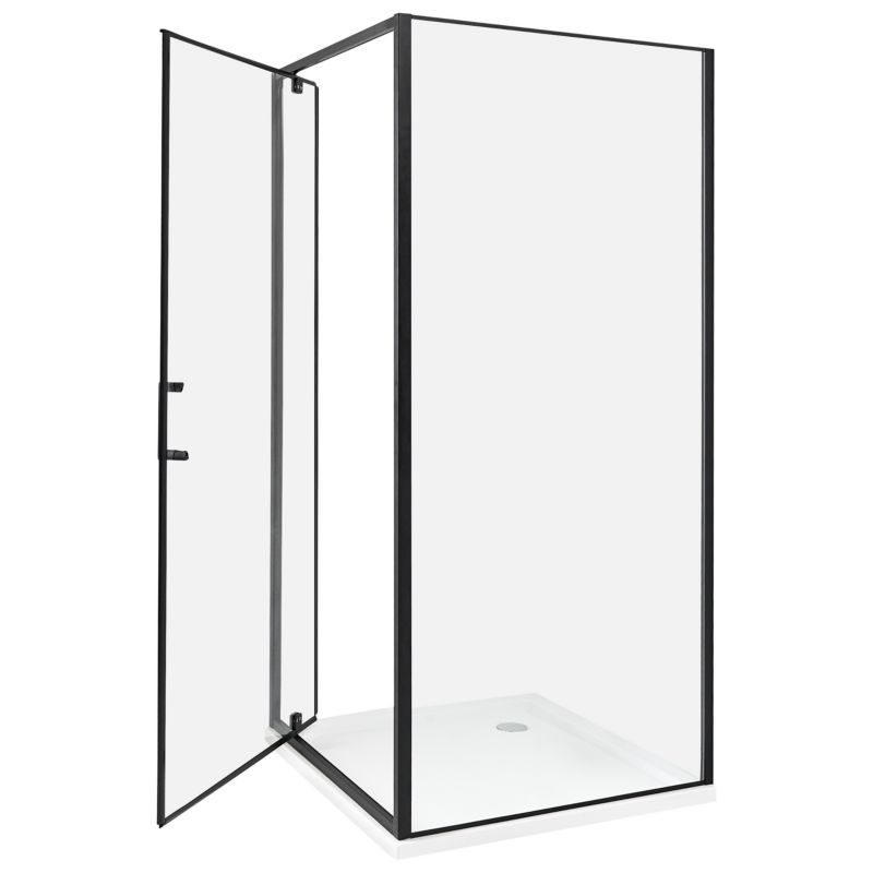 Kabina prysznicowa Darli 90x90x185 cm Sort Gennemsigtig